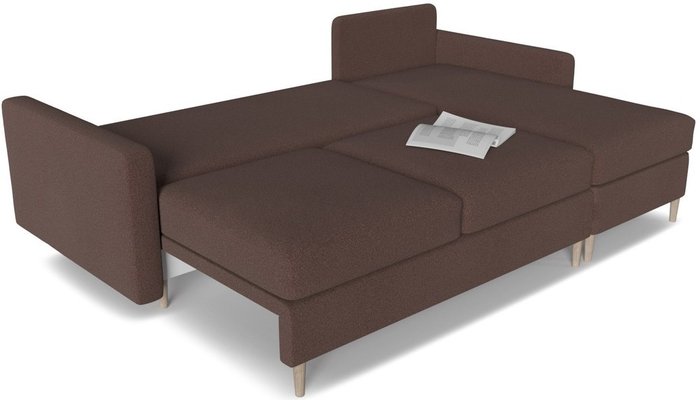 Диван-кровать угловой Белфаст коричневого цвета - купить Угловые диваны по цене 47931.0
