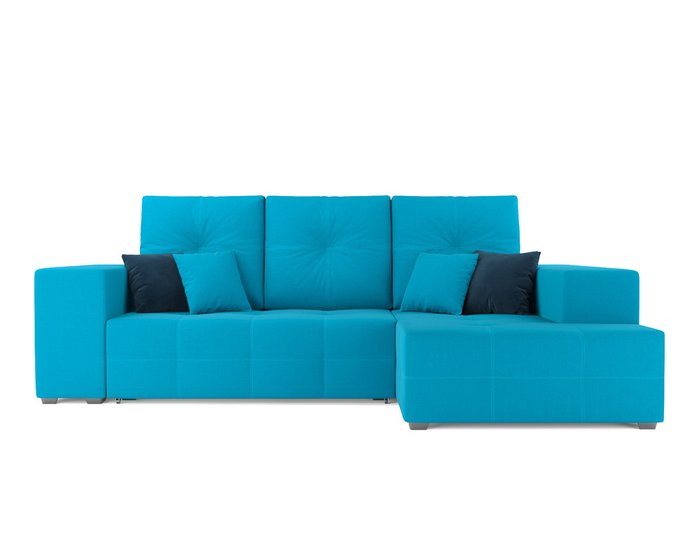 Угловой диван-кровать Монреаль светло-синего цвета правый угол - купить Угловые диваны по цене 38690.0