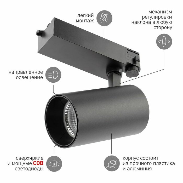 Трековый светильник ЭРА SТR-30-36-40K-B40 Б0049768 - купить Трековые светильники по цене 4483.0 Трековый светильник ЭРА SТR-30-36-40K-B40 Б0049768 - купить Трековые светильники по цене 4483.0