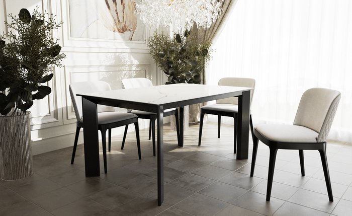 Обеденный стол Treck 2 бело-черного цвета - купить Обеденные столы по цене 85365.0