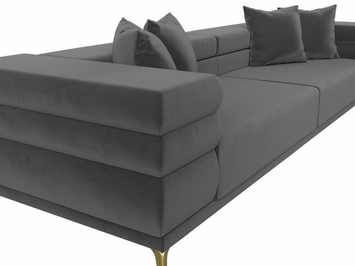 Прямой диван-кровать Лига 021 серого цвета - лучшие Прямые диваны в INMYROOM