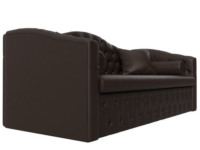 Прямой диван-кровать Мечта коричневого цвета (экокожа) - лучшие Прямые диваны в INMYROOM