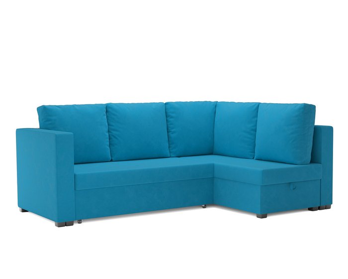 Угловой диван-кровать Мансберг светло-синего цвета