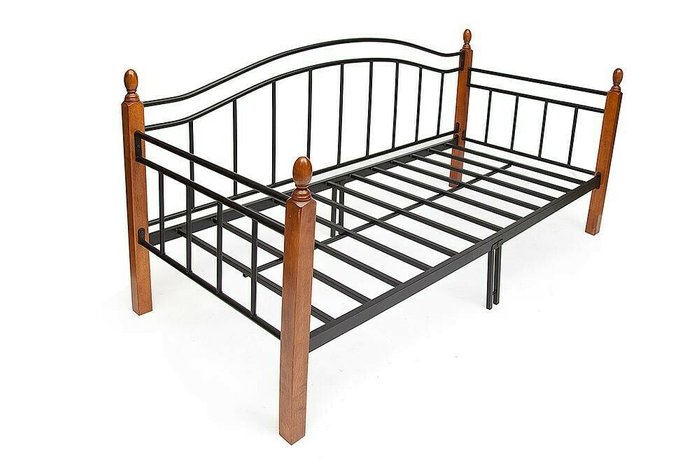 Кушетка-кровать Landler 90х200 черно-коричневого цвета  - лучшие Кушетки в INMYROOM