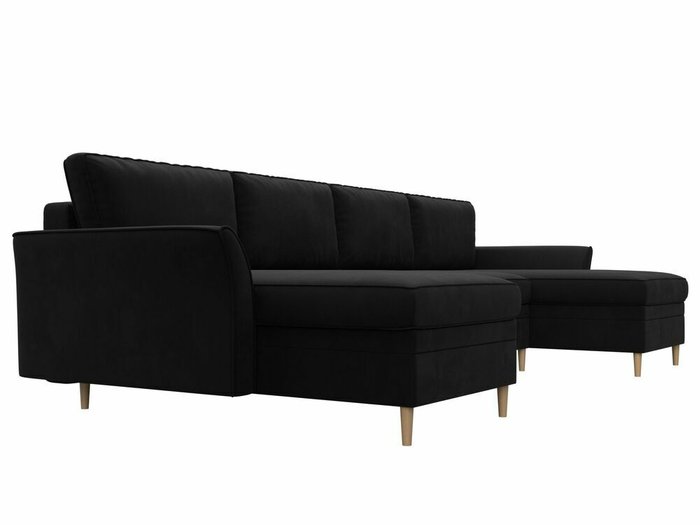Угловой диван-кровать София черного цвета - лучшие Угловые диваны в INMYROOM