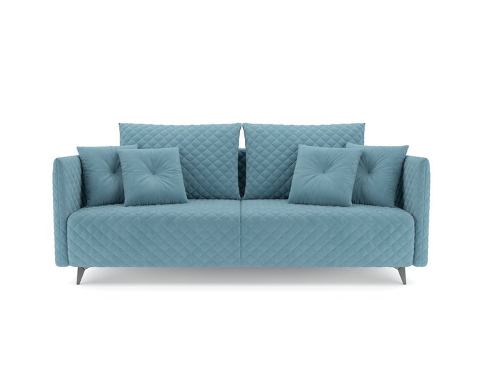 Прямой диван-кровать Вашингтон голубого цвета - купить Прямые диваны по цене 45990.0