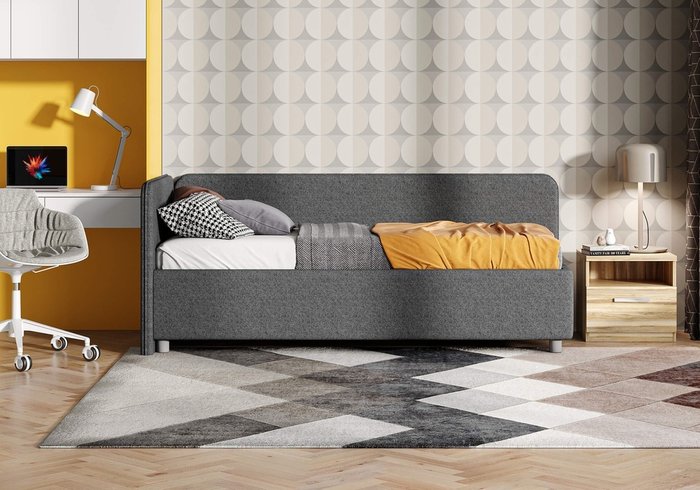 Кровать Capri L 90х200 темно-серого цвета без основания и подъемного механизма - купить Кровати для спальни по цене 23500.0