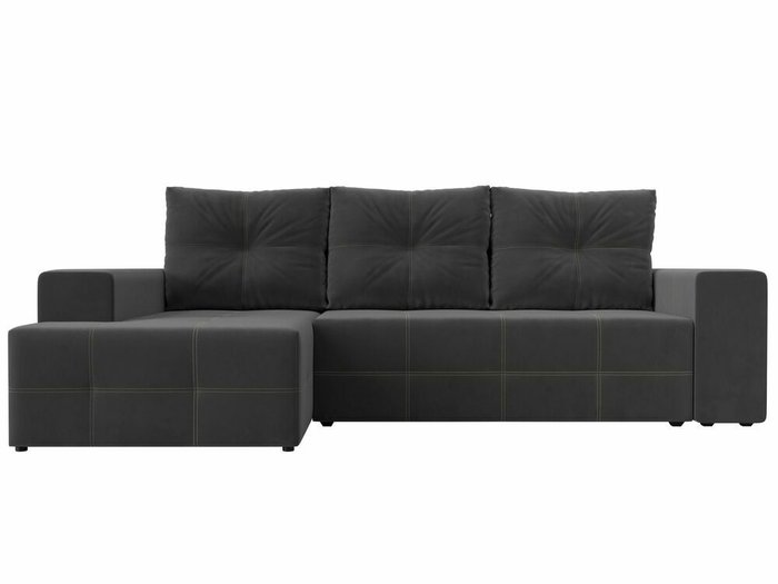 Угловой диван-кровать Перри серого цвета левый угол - купить Угловые диваны по цене 62999.0