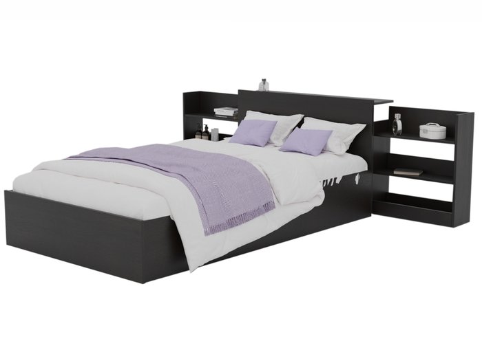 Комплект для сна Доминика 120х200 темно-коричневого цвета с выдвижным блоком, ящиками и матрасом - лучшие Спальные гарнитуры в INMYROOM