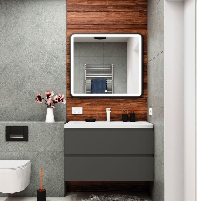 Тумба для комплекта Artamp;Max Bianchi 90, подвесная, серый матовый - лучшие Тумбы под раковину в INMYROOM