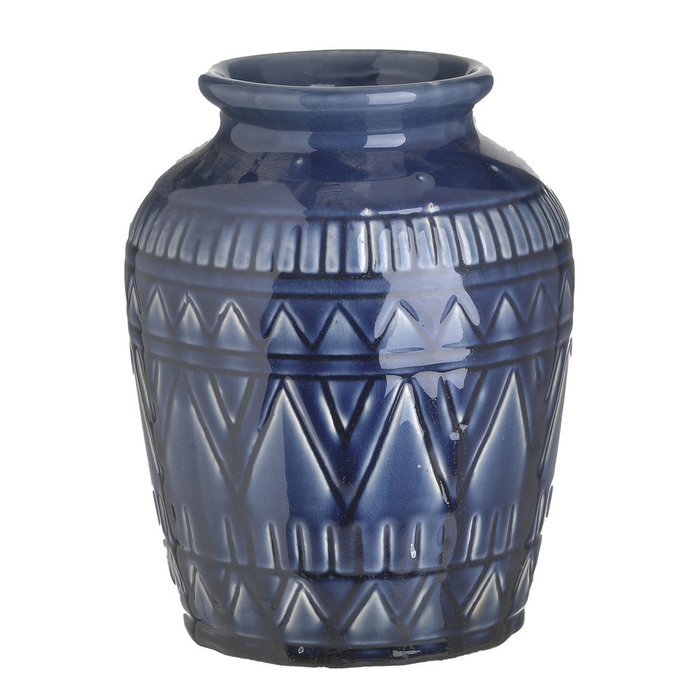 Керамическая ваза темно-синего цвета
