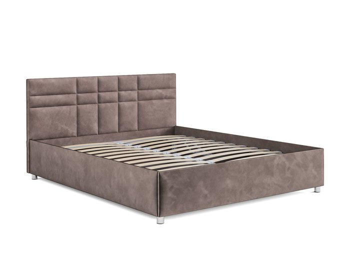 Кровать Нью-Йорк 160х190 серо-коричневого цвета с подъемным механизмом (вельвет) - лучшие Кровати для спальни в INMYROOM