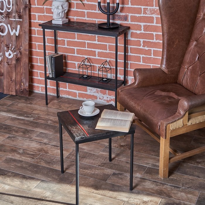 Кофейный стол черно-коричневого цвета - купить Кофейные столики по цене 6900.0