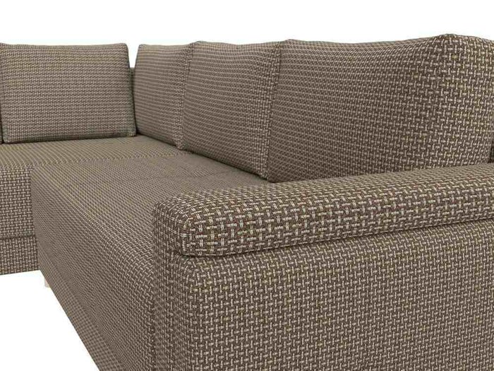 Угловой диван-кровать Лига 024 бежево-коричневого цвета левый угол - лучшие Угловые диваны в INMYROOM