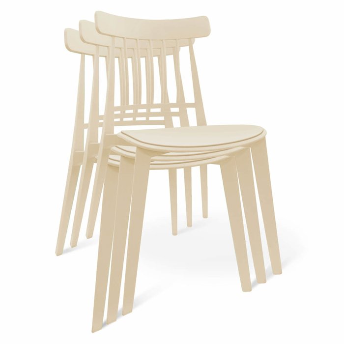 Стул штабелируемый Manfred бежевого цвета - купить Обеденные стулья по цене 4675.0