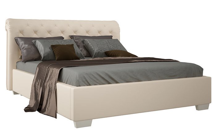 Кровать Изотта 140х200 бежевого цвета - купить Кровати для спальни по цене 52090.0