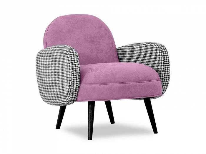Кресло Bordo лилового цвета с черными ножками 
