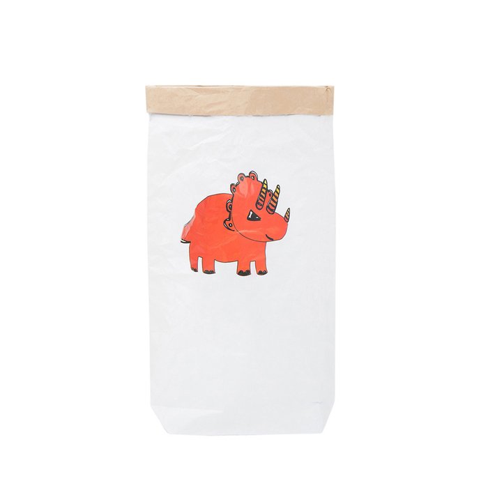 Эко-мешок для игрушек Трицератопс из крафт бумаги