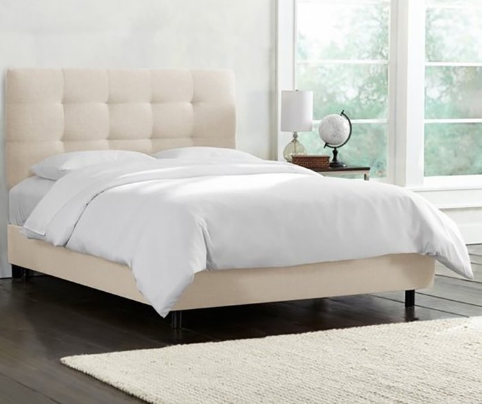 Кровать Alice Tufted Talc белого цвета 160х200 - купить Кровати для спальни по цене 102000.0