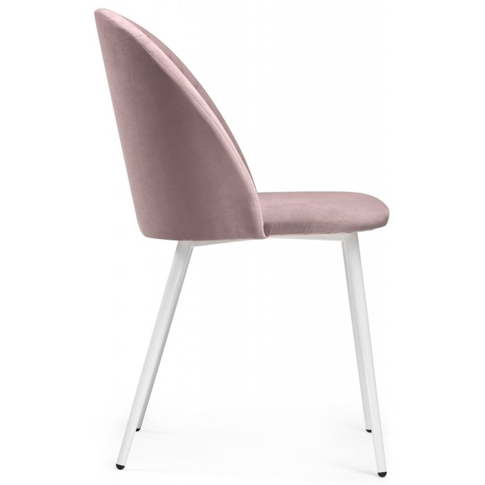 Стул Зест розового цвета на белых ножках - лучшие Обеденные стулья в INMYROOM