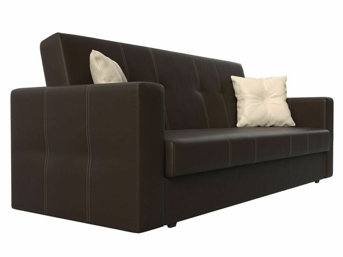 Диван-кровать Лига 016 темно-коричневого цвета (экокожа) - лучшие Прямые диваны в INMYROOM