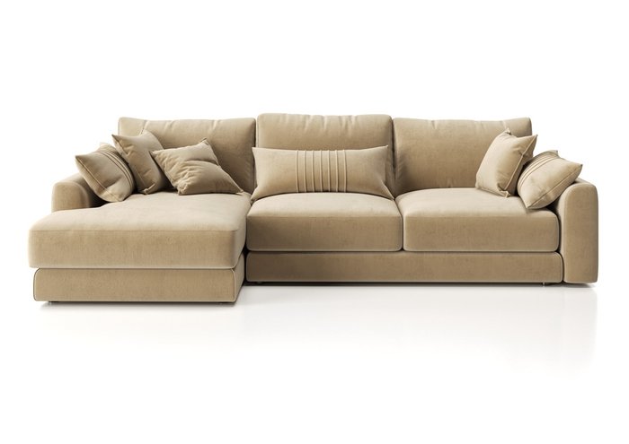 Угловой диван-кровать Шерлок бежевого цвета - купить Угловые диваны по цене 195840.0