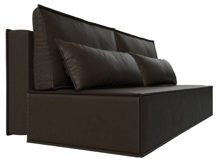 Прямой диван-кровать Фабио коричневого цвета (экокожа) - лучшие Прямые диваны в INMYROOM