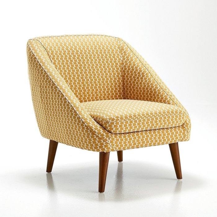Кресло винтажное Smon желтого цвета