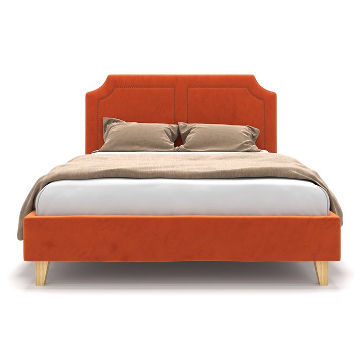 Кровать Kimberly оранжевого цвета на ножках 180х200 - купить Кровати для спальни по цене 73900.0
