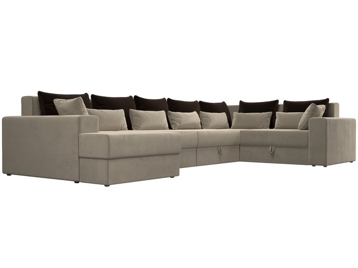 Угловой диван-кровать Мэдисон бежево-коричневого цвета правый угол - лучшие Угловые диваны в INMYROOM