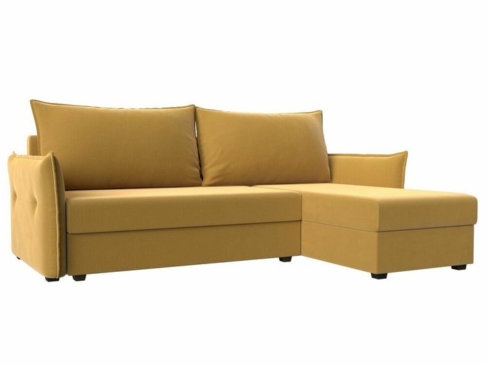 Угловой диван-кровать Лига 004 желтого цвета угол правый 