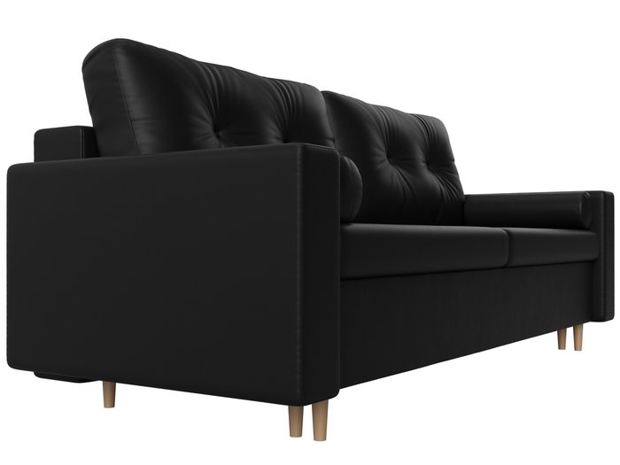 Прямой диван-кровать Белфаст черного цвета (тик-так/экокожа) - лучшие Прямые диваны в INMYROOM
