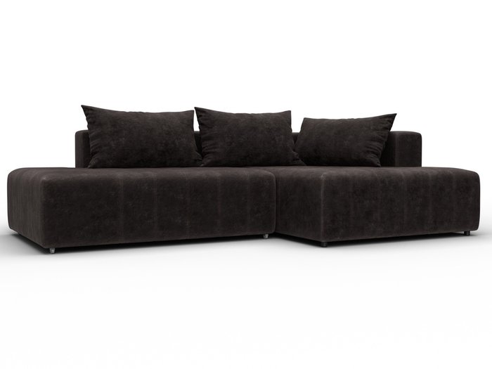 Угловой диван-кровать Лига-103 темно-коричневого цвета правый Угловой диван-кровать Лига-103 темно-коричневого цвета правый