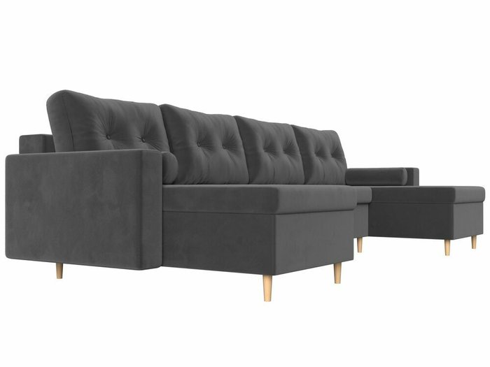 Угловой диван-кровать Белфаст серого цвета (тик-так)  - лучшие Угловые диваны в INMYROOM
