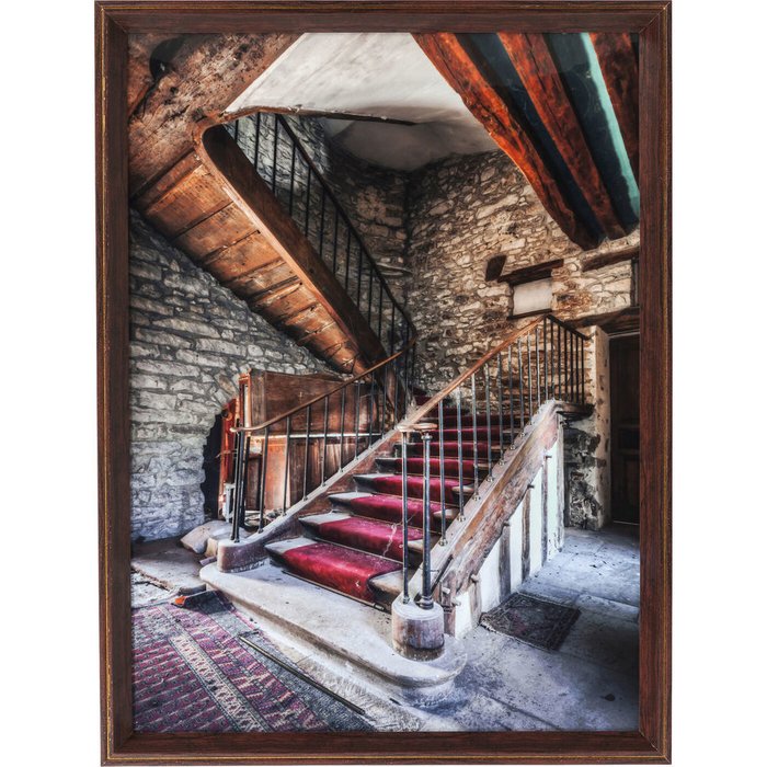 Картина в рамке Old Staircase на закаленном стекле