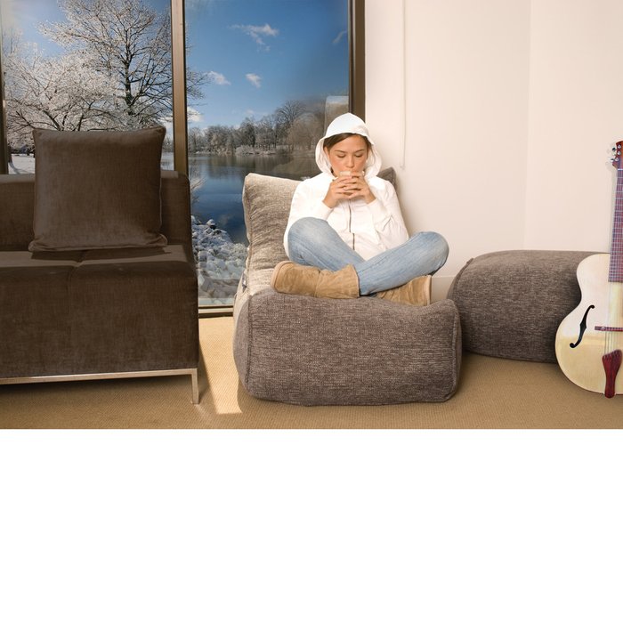 Пуф под ноги от Ambient Lounge Ottoman - Luscious Grey (серый) - купить Бескаркасная мебель по цене 4990.0