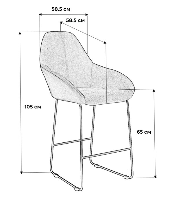 Кресло полубарное Kent коричневого цвета - купить Барные стулья по цене 10850.0