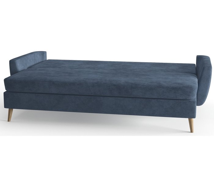 Диван-кровать Авиньон в обивке из велюра темно-синего цвета - лучшие Прямые диваны в INMYROOM