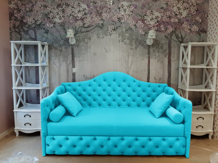 Диван-кровать Прованс голубого цвета - купить Прямые диваны по цене 98180.0