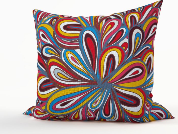 Декоративная подушка: Цветная пряжа