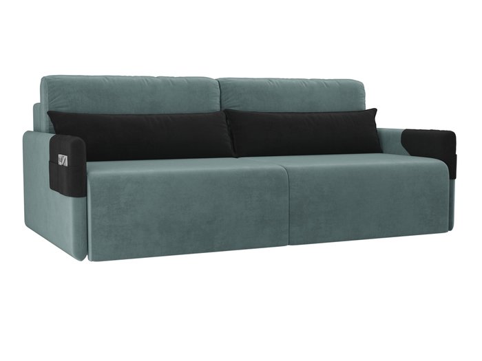 Прямой диван-кровать Армада бирюзового цвета