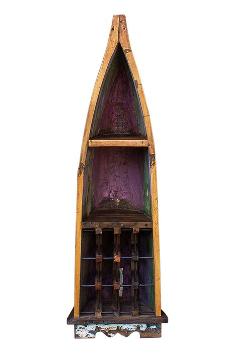 Винный шкаф Папай из старой рыбацкой лодки