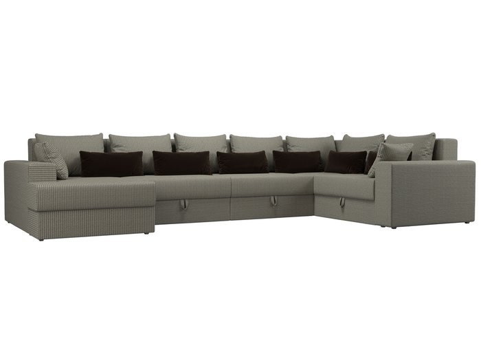 Угловой диван-кровать Мэдисон серо-коричневого цвета