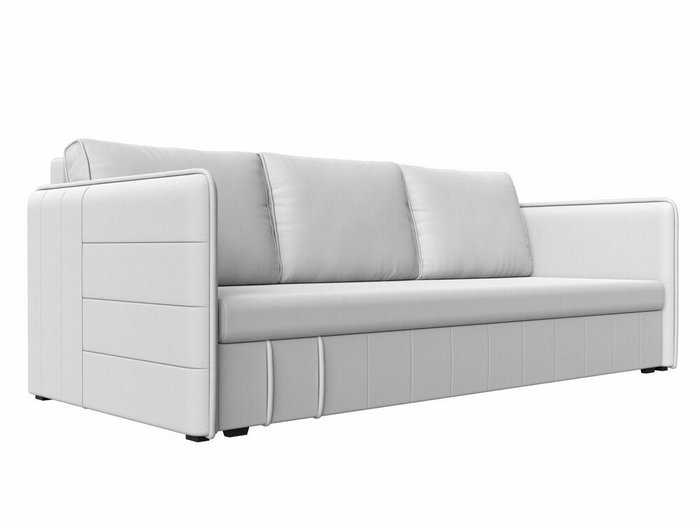 Прямой диван-кровать Слим белого цвета (экокожа)