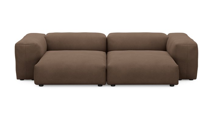 Прямой диван Фиджи двухсекционный большой коричневого цвета
