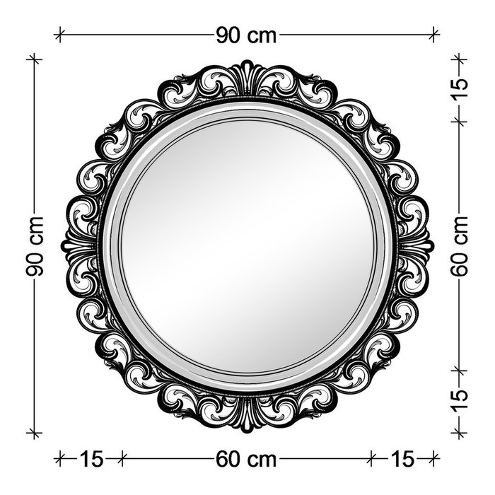 Настенное зеркало Фроуд Серебро металлик (S) - купить Настенные зеркала по цене 19000.0