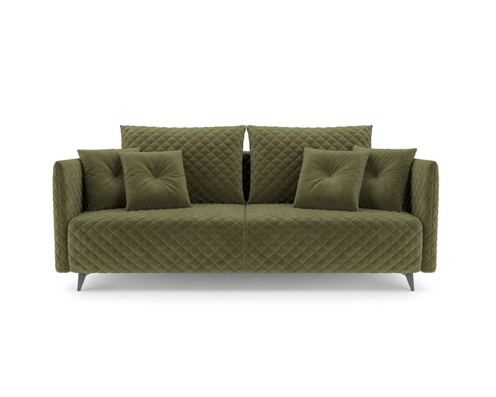 Прямой диван-кровать Вашингтон зеленого цвета - купить Прямые диваны по цене 43690.0