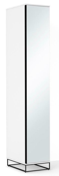 Шкаф-пенал с зеркалом City белого цвета