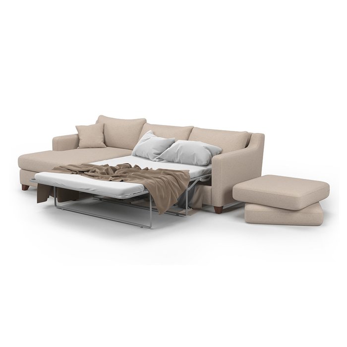 Угловой диван-кровать Mendini MTR бежевого цвета - лучшие Угловые диваны в INMYROOM