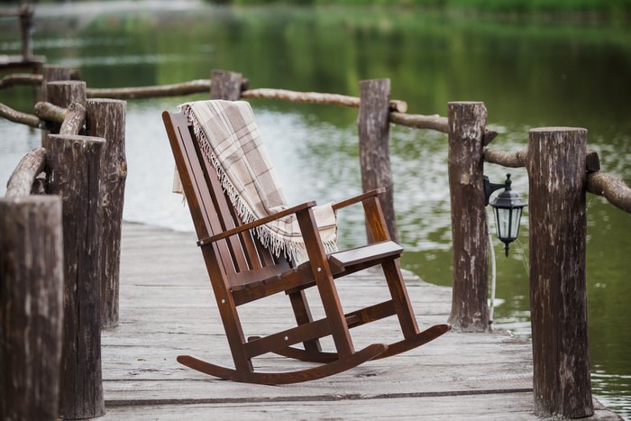 Кресло-качалка Линда коричневого цвета - купить Садовые кресла по цене 11200.0